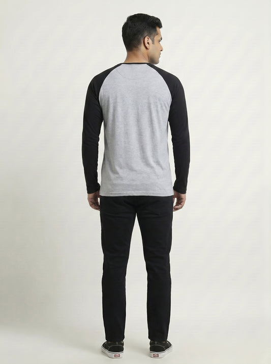 Men’s Raglan Full Sleeve 100% Cotton Soft & Comfortable Fit T-Shirt