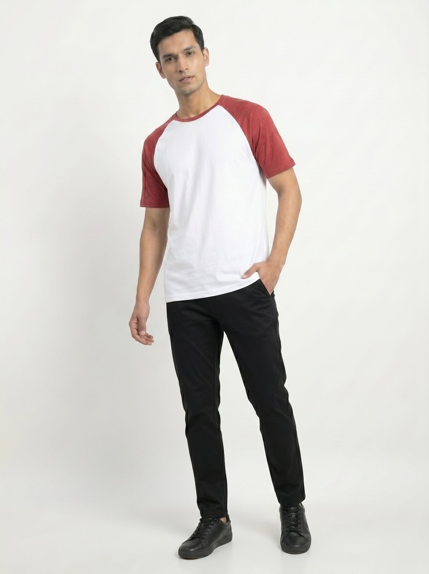 Men’s Raglan Half Sleeve 100% Cotton Soft & Comfortable Fit T-Shirt