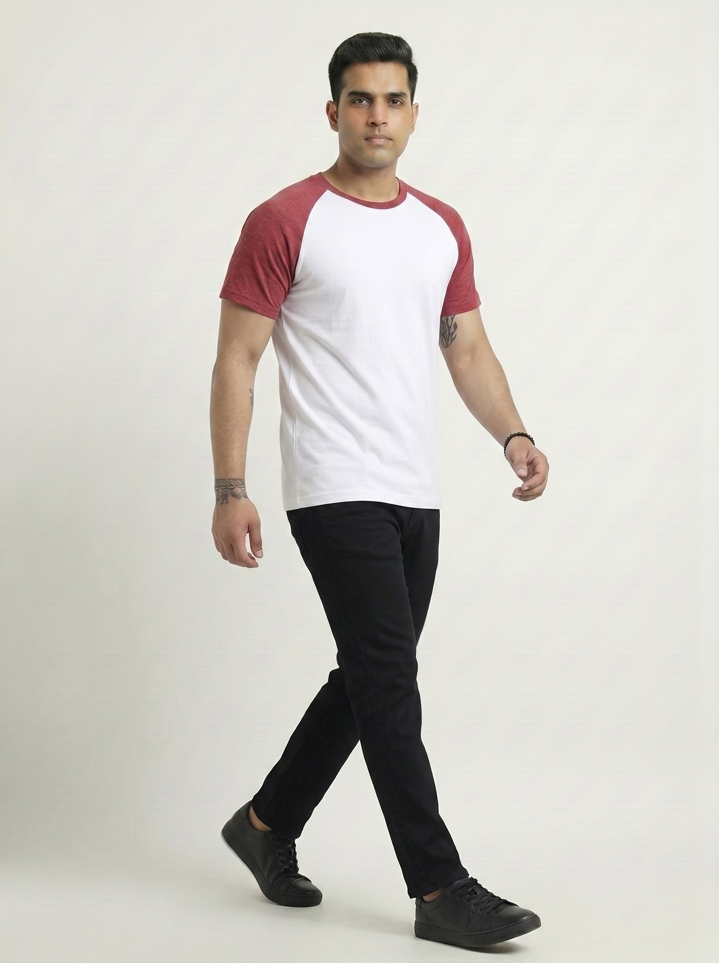 Men’s Raglan Half Sleeve 100% Cotton Soft & Comfortable Fit T-Shirt
