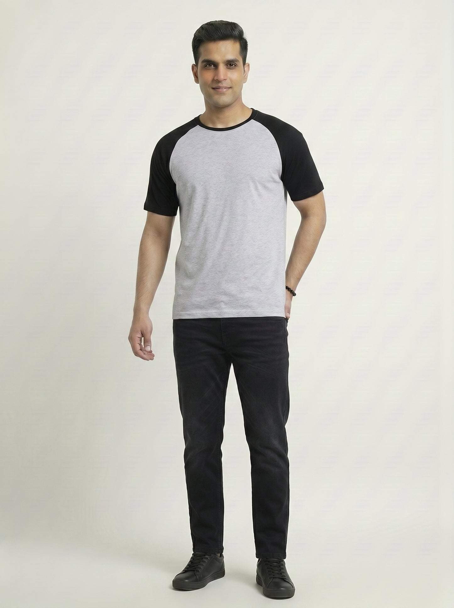 Men’s Raglan Half Sleeve 100% Cotton Soft & Comfortable Fit T-Shirt