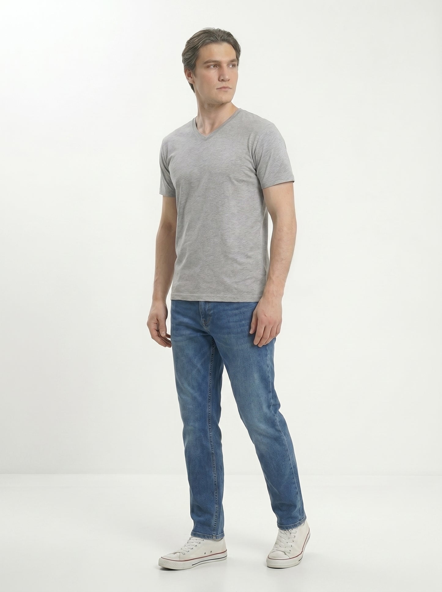 Men’s Regular Fit V-Neck Half Sleeve T-Shirt – 100% Cotton, Soft & Comfortable