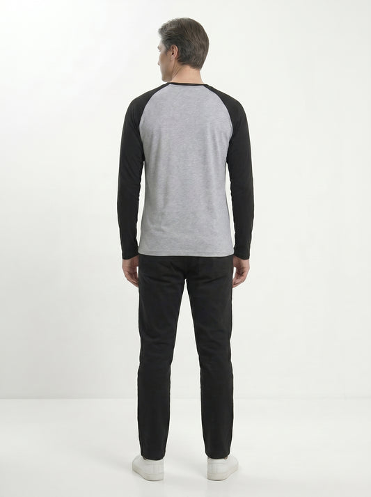 Men’s Raglan Full Sleeve 100% Cotton Soft & Comfortable Fit T-Shirt