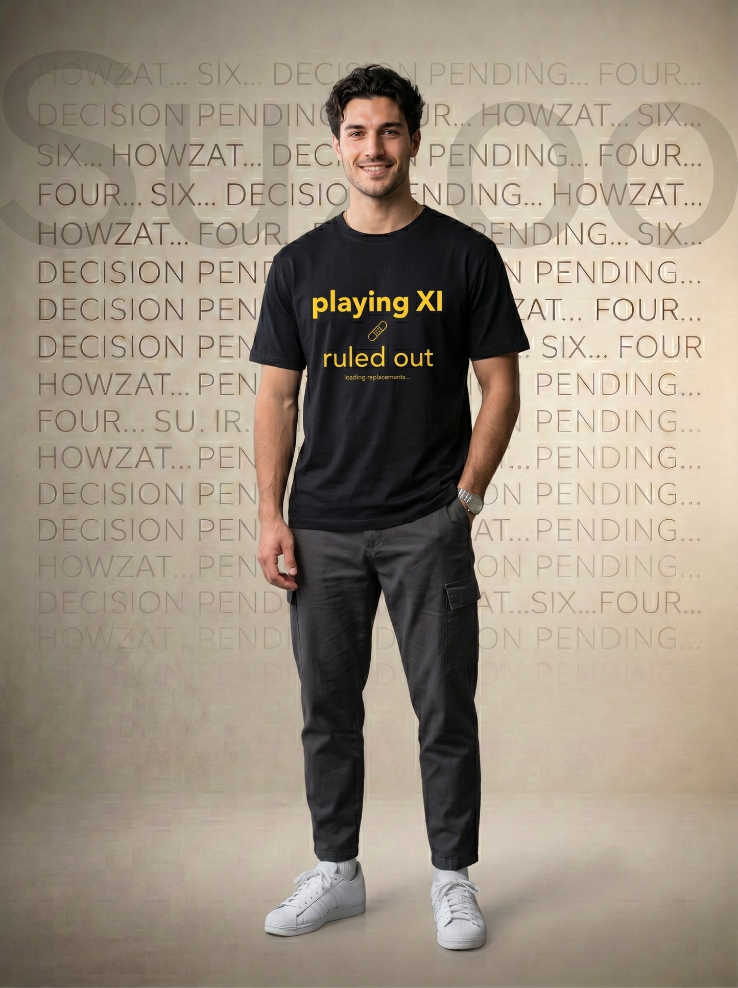 Playing XI Ruled Out Graphic T-Shirt – Oversized Fit Premium Cotton (Unisex)