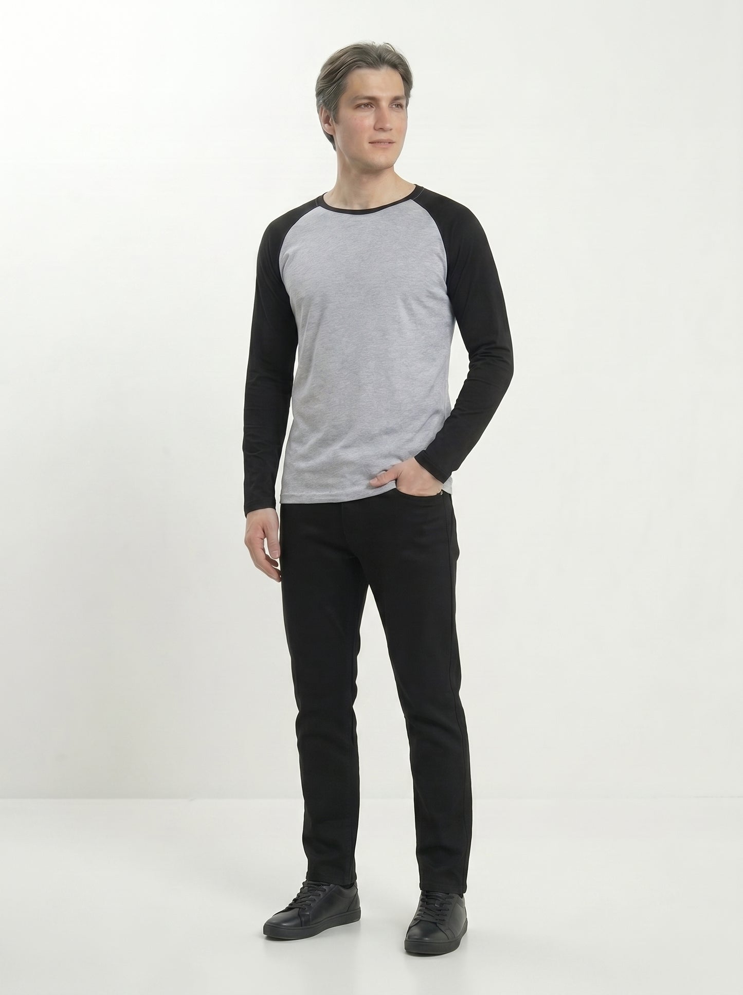Men’s Raglan Full Sleeve 100% Cotton Soft & Comfortable Fit T-Shirt