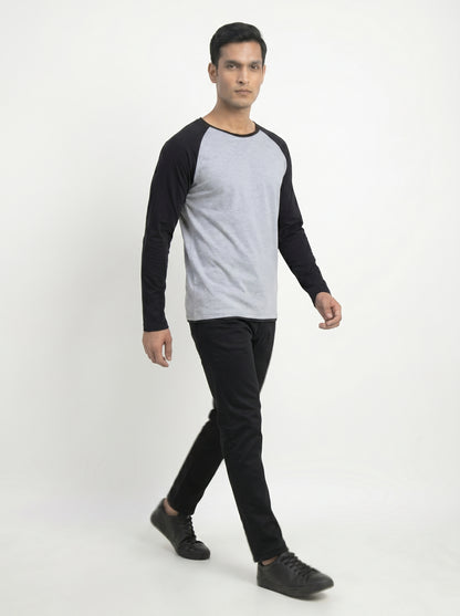 Men’s Raglan Full Sleeve 100% Cotton Soft & Comfortable Fit T-Shirt