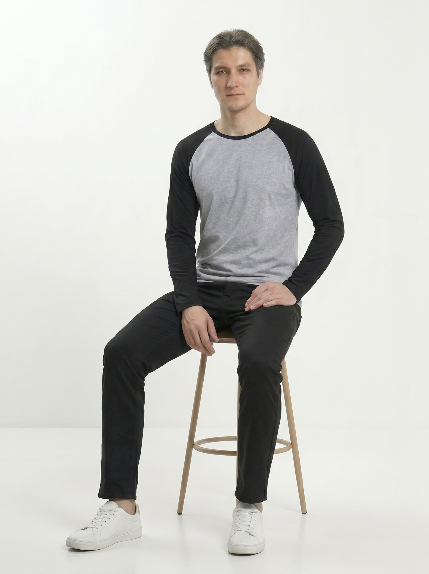 Men’s Raglan Full Sleeve 100% Cotton Soft & Comfortable Fit T-Shirt
