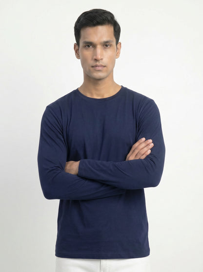 Men’s Regular Fit Full Sleeve T-Shirt – 100% Cotton, Soft & Comfortable