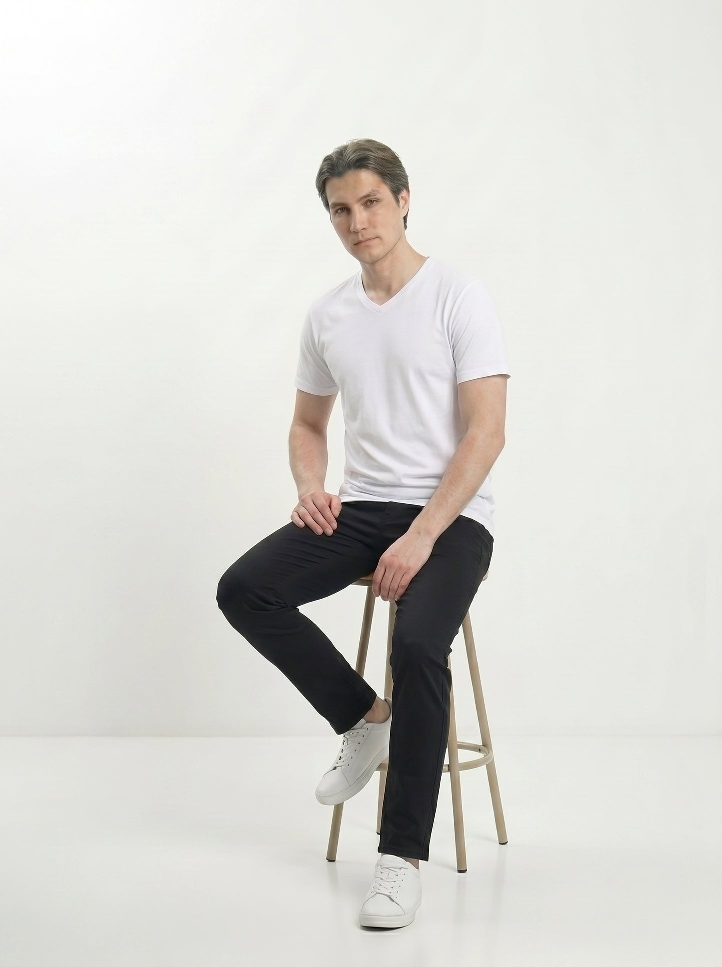 Men’s Regular Fit V-Neck Half Sleeve T-Shirt – 100% Cotton, Soft & Comfortable