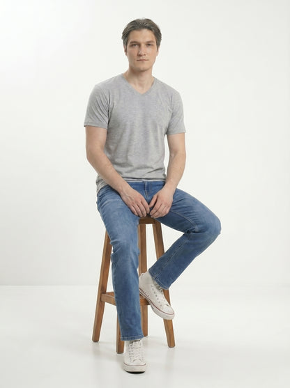 Men’s Regular Fit V-Neck Half Sleeve T-Shirt – 100% Cotton, Soft & Comfortable