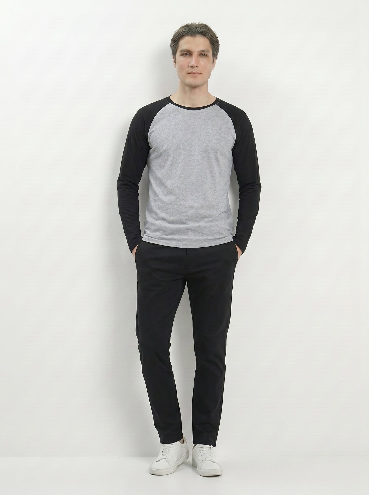 Men’s Raglan Full Sleeve 100% Cotton Soft & Comfortable Fit T-Shirt
