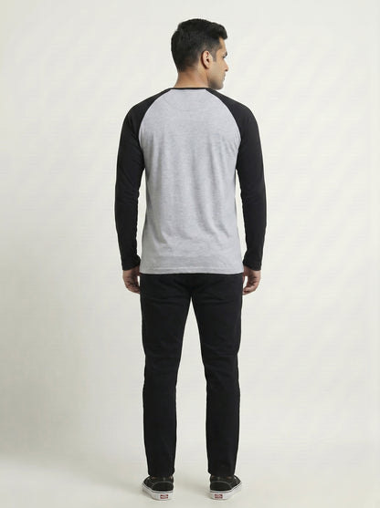 Men’s Raglan Full Sleeve 100% Cotton Soft & Comfortable Fit T-Shirt