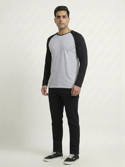 Men’s Raglan Full Sleeve 100% Cotton Soft & Comfortable Fit T-Shirt