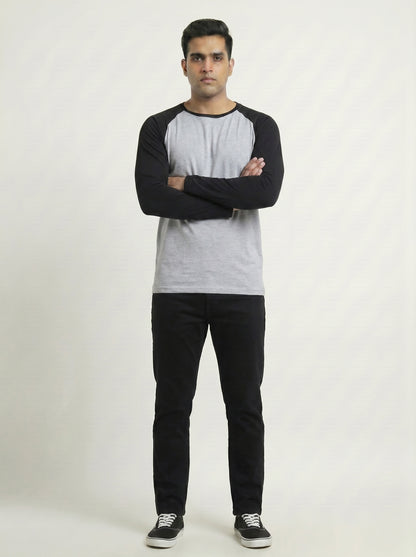 Men’s Raglan Full Sleeve 100% Cotton Soft & Comfortable Fit T-Shirt