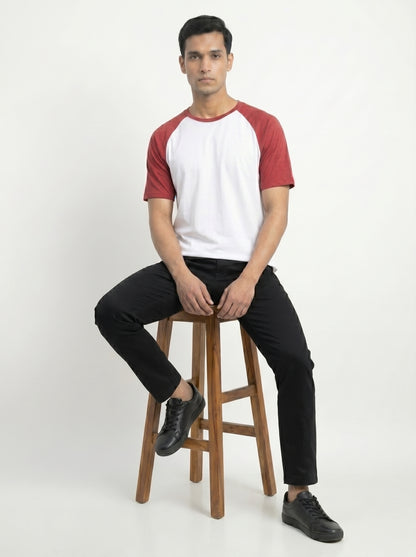 Men’s Raglan Half Sleeve 100% Cotton Soft & Comfortable Fit T-Shirt