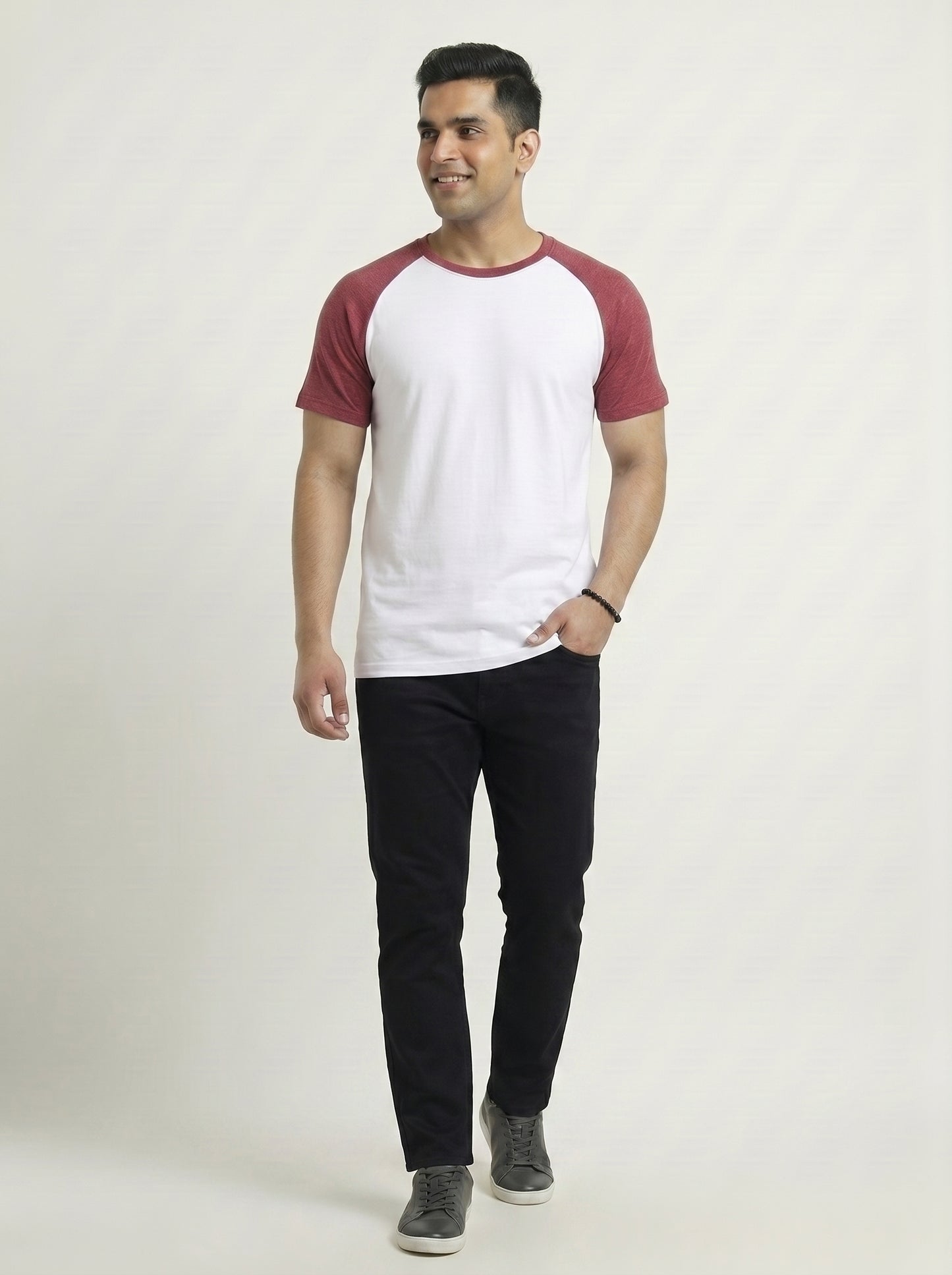 Men’s Raglan Half Sleeve 100% Cotton Soft & Comfortable Fit T-Shirt