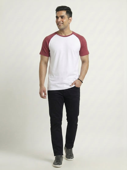 Men’s Raglan Half Sleeve 100% Cotton Soft & Comfortable Fit T-Shirt