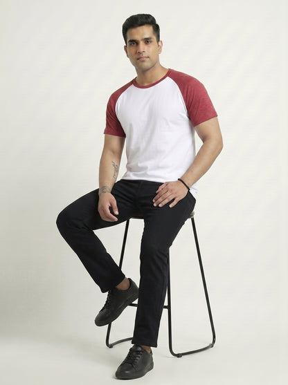 Men’s Raglan Half Sleeve 100% Cotton Soft & Comfortable Fit T-Shirt