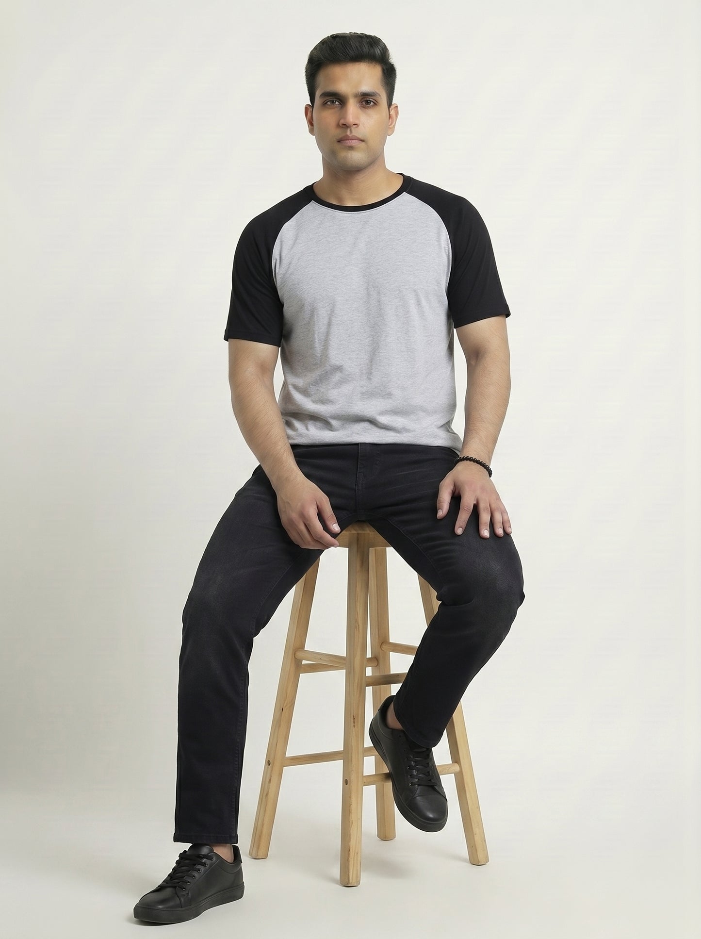 Men’s Raglan Half Sleeve 100% Cotton Soft & Comfortable Fit T-Shirt