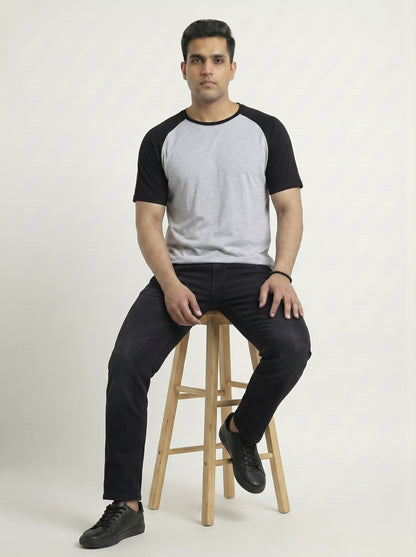Men’s Raglan Half Sleeve 100% Cotton Soft & Comfortable Fit T-Shirt