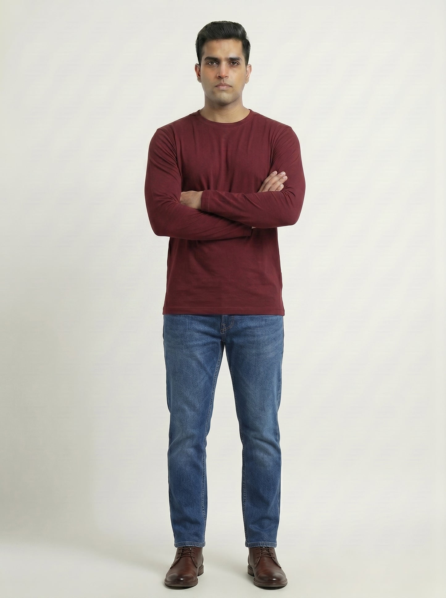 Men’s Regular Fit Full Sleeve T-Shirt – 100% Cotton, Soft & Comfortable