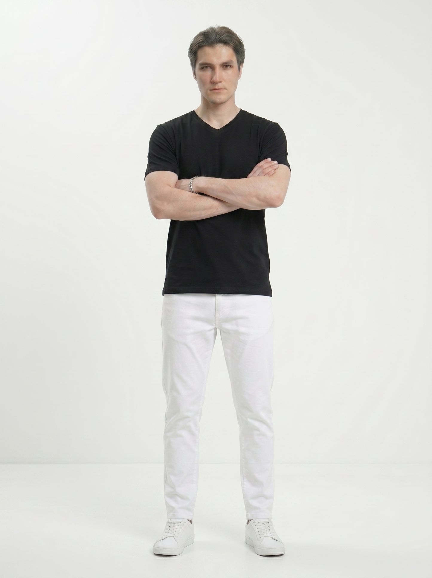 Men’s Regular Fit V-Neck Half Sleeve T-Shirt – 100% Cotton, Soft & Comfortable