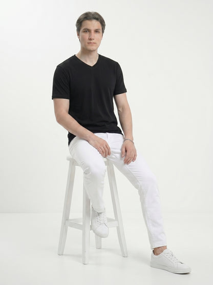 Men’s Regular Fit V-Neck Half Sleeve T-Shirt – 100% Cotton, Soft & Comfortable