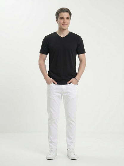 Men’s Regular Fit V-Neck Half Sleeve T-Shirt – 100% Cotton, Soft & Comfortable