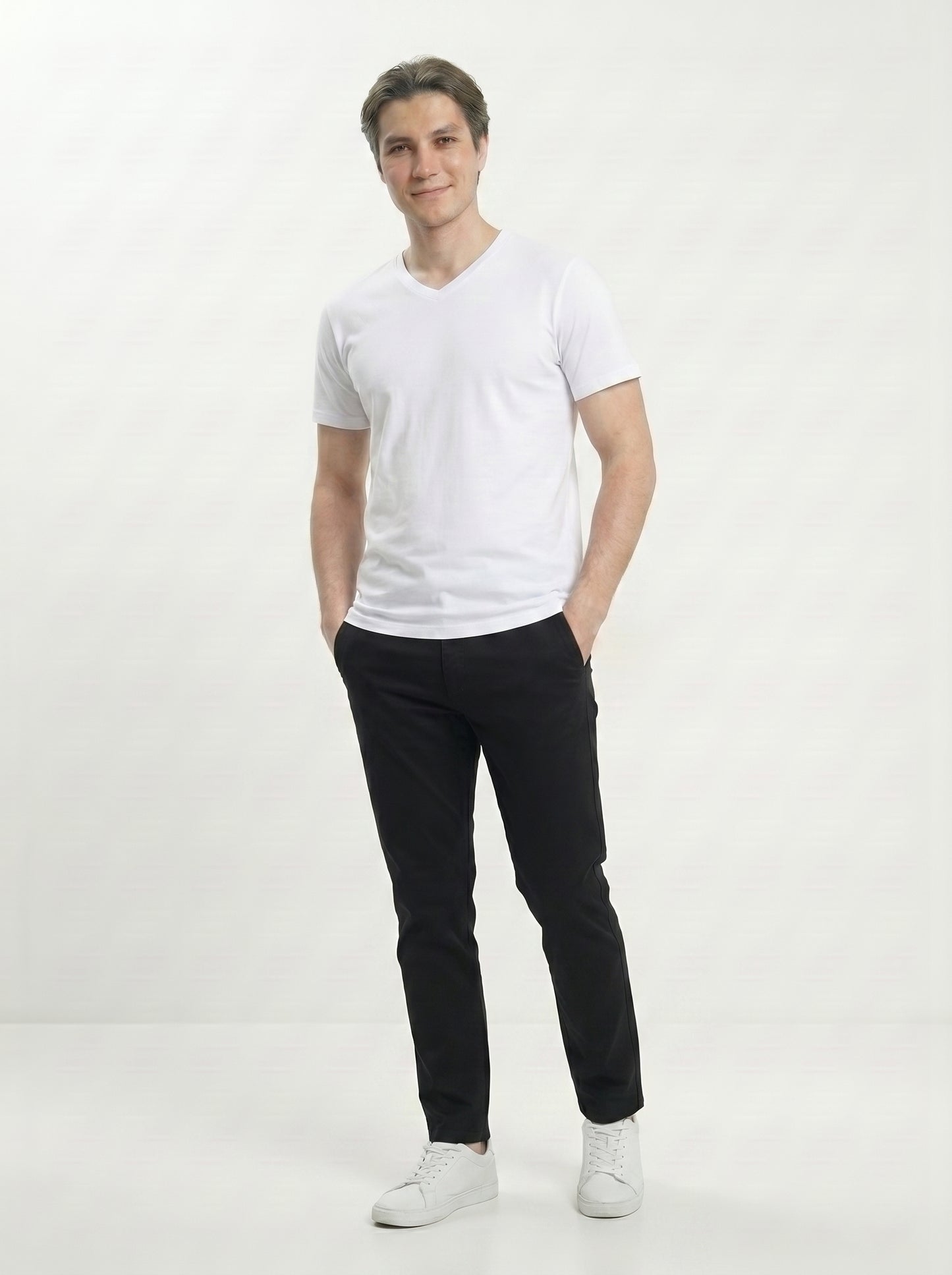 Men’s Regular Fit V-Neck Half Sleeve T-Shirt – 100% Cotton, Soft & Comfortable