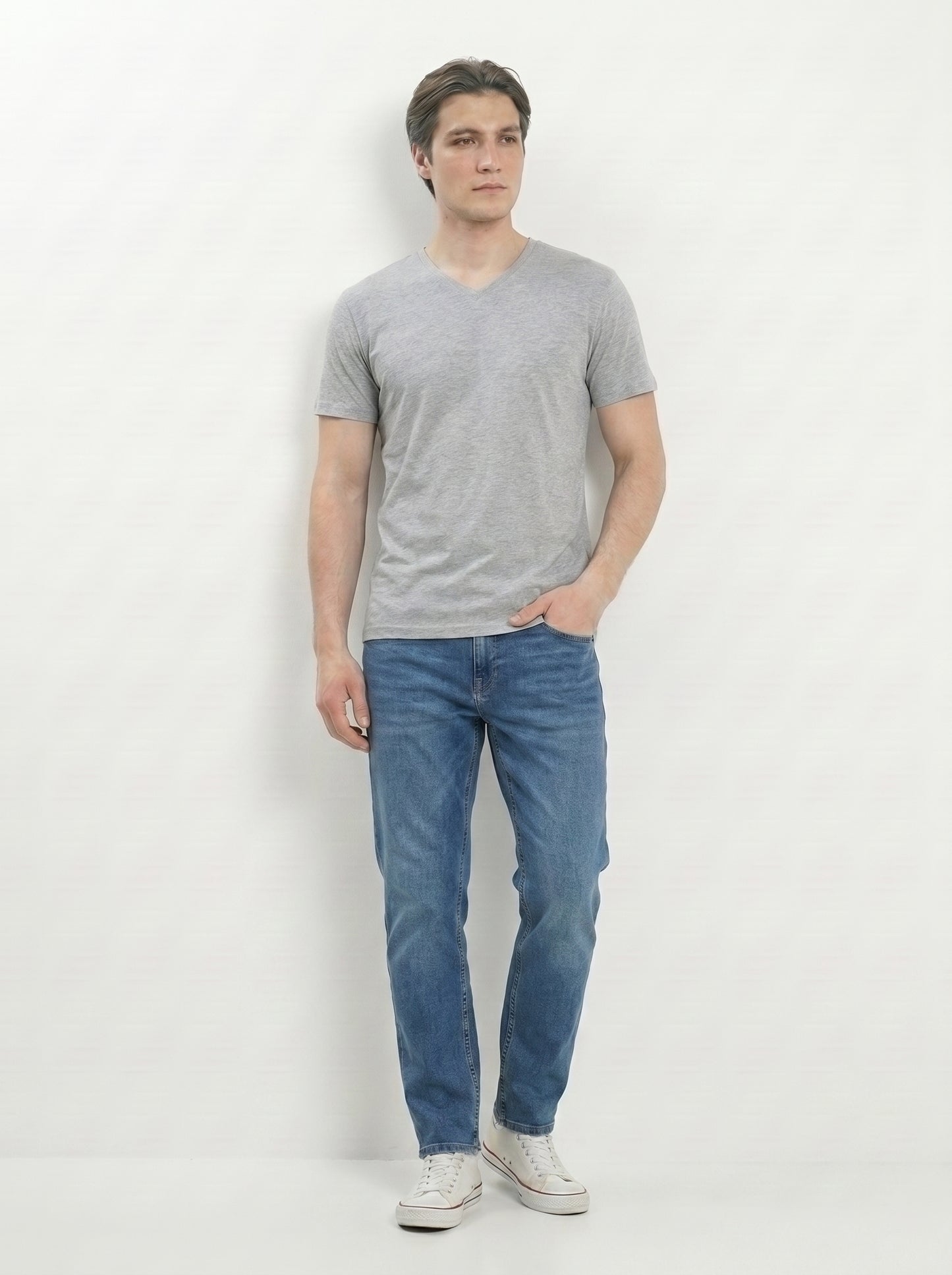 Men’s Regular Fit V-Neck Half Sleeve T-Shirt – 100% Cotton, Soft & Comfortable