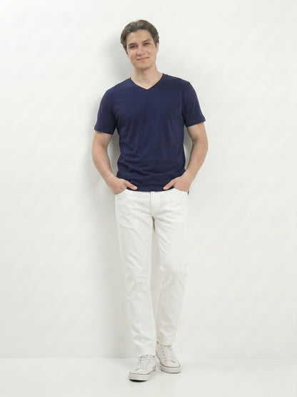 Men’s Regular Fit V-Neck Half Sleeve T-Shirt – 100% Cotton, Soft & Comfortable