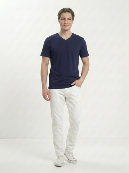Men’s Regular Fit V-Neck Half Sleeve T-Shirt – 100% Cotton, Soft & Comfortable