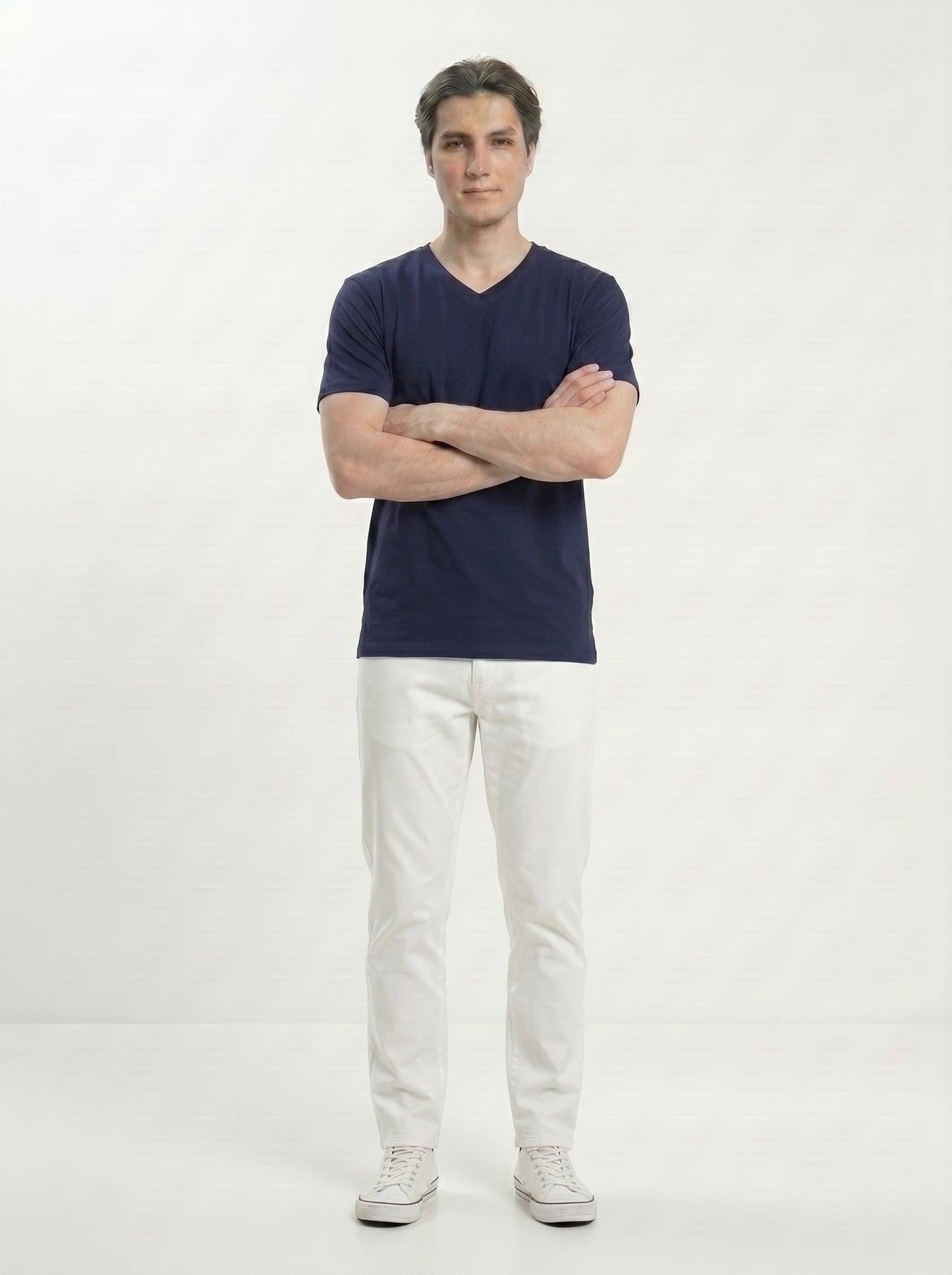 Men’s Regular Fit V-Neck Half Sleeve T-Shirt – 100% Cotton, Soft & Comfortable