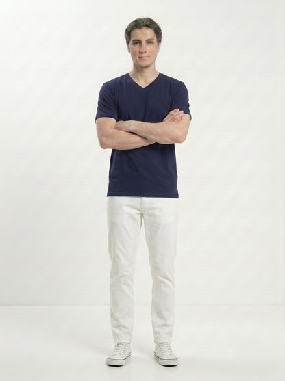 Men’s Regular Fit V-Neck Half Sleeve T-Shirt – 100% Cotton, Soft & Comfortable