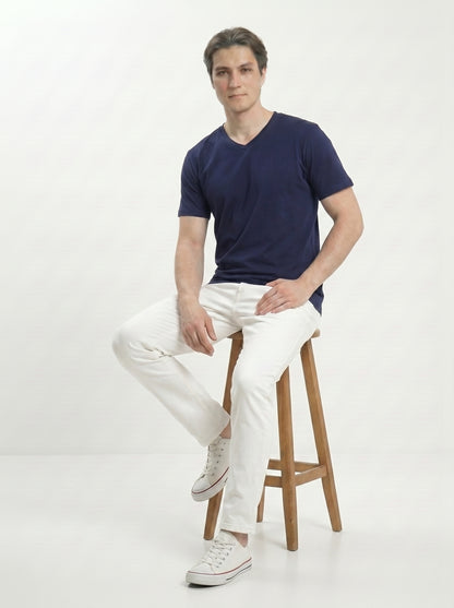 Men’s Regular Fit V-Neck Half Sleeve T-Shirt – 100% Cotton, Soft & Comfortable