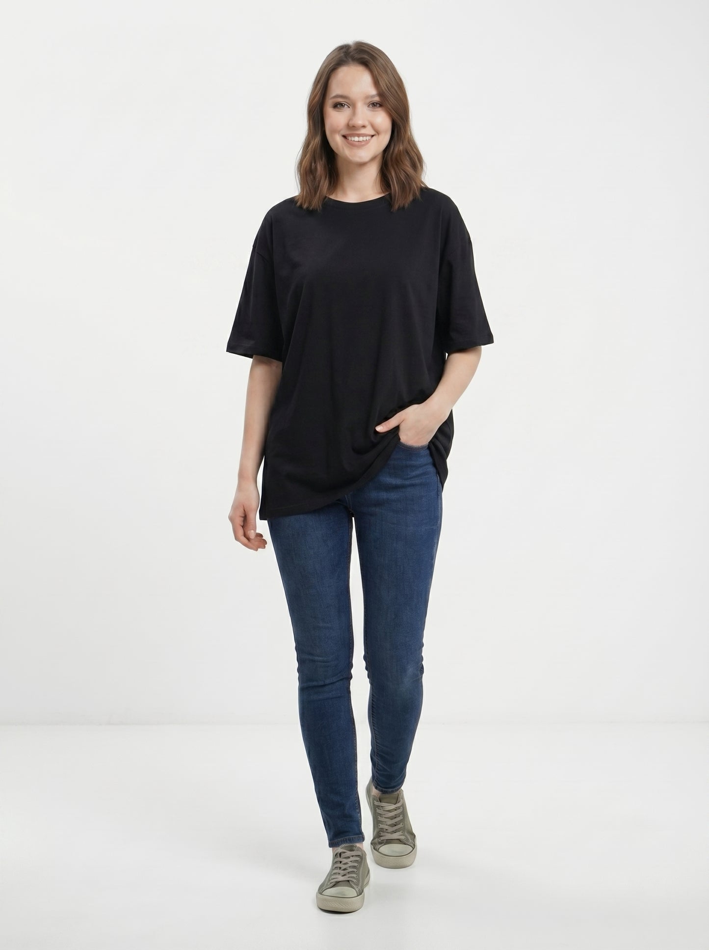 Premium 220 GSM Oversized Cotton T-Shirt – Unisex
