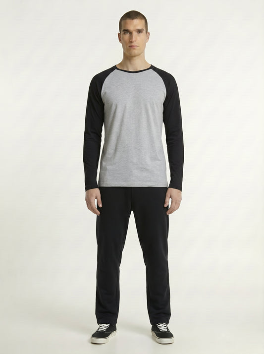 Men’s Raglan Full Sleeve 100% Cotton Soft & Comfortable Fit T-Shirt