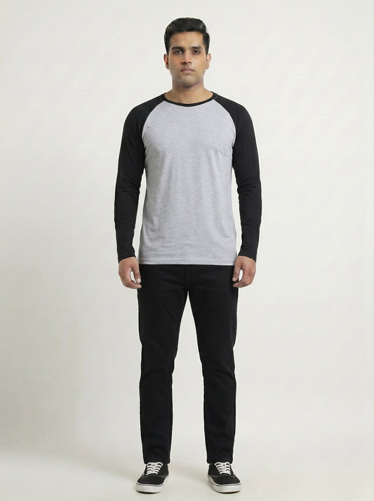 Men’s Raglan Full Sleeve 100% Cotton Soft & Comfortable Fit T-Shirt