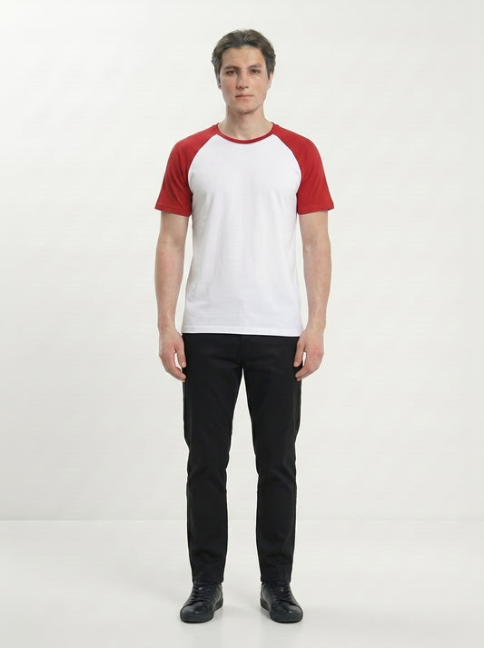 Men’s Raglan Half Sleeve 100% Cotton Soft & Comfortable Fit T-Shirt