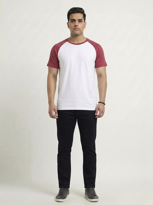 Men’s Raglan Half Sleeve 100% Cotton Soft & Comfortable Fit T-Shirt