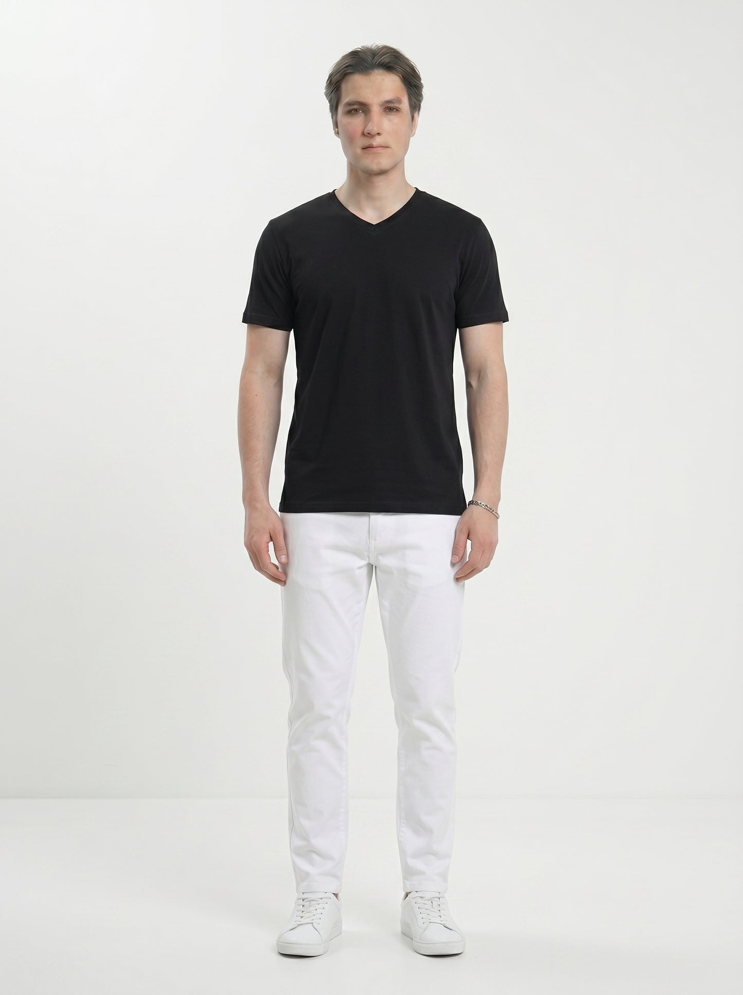 Men’s Regular Fit V-Neck Half Sleeve T-Shirt – 100% Cotton, Soft & Comfortable