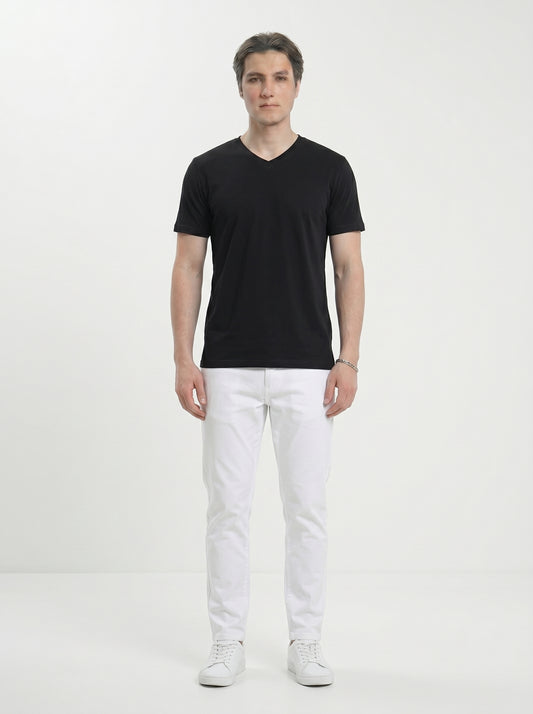 Men’s Regular Fit V-Neck Half Sleeve T-Shirt – 100% Cotton, Soft & Comfortable
