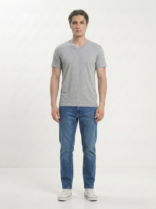 Men’s Regular Fit V-Neck Half Sleeve T-Shirt – 100% Cotton, Soft & Comfortable