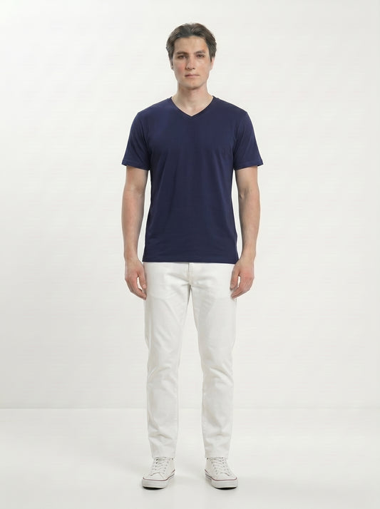 Men’s Regular Fit V-Neck Half Sleeve T-Shirt – 100% Cotton, Soft & Comfortable