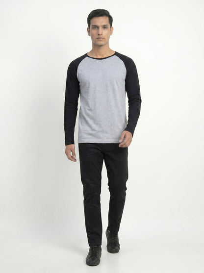 Men’s Raglan Full Sleeve 100% Cotton Soft & Comfortable Fit T-Shirt