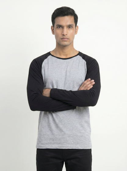 Men’s Raglan Full Sleeve 100% Cotton Soft & Comfortable Fit T-Shirt