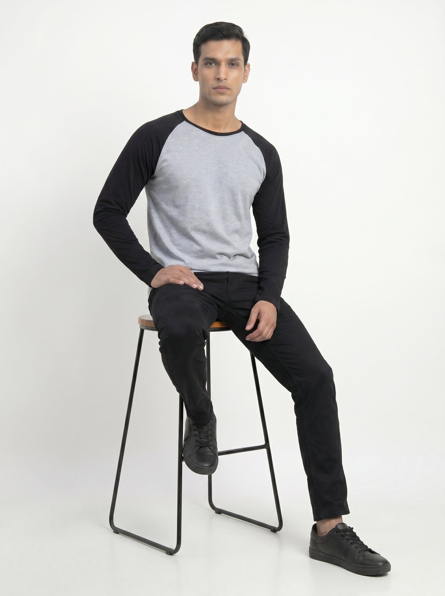 Men’s Raglan Full Sleeve 100% Cotton Soft & Comfortable Fit T-Shirt