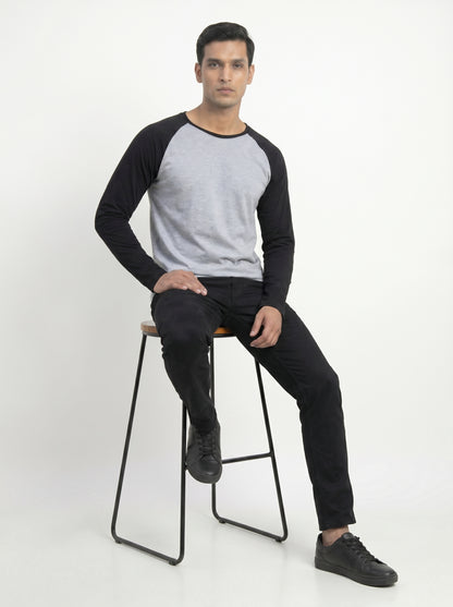 Men’s Raglan Full Sleeve 100% Cotton Soft & Comfortable Fit T-Shirt