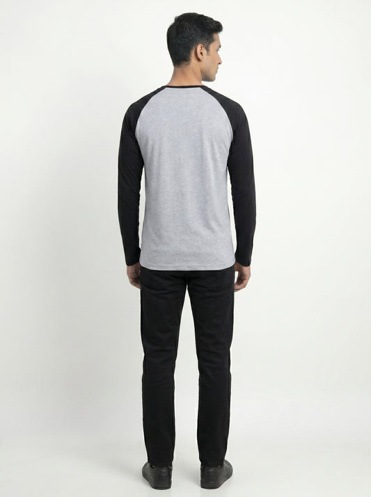 Men’s Raglan Full Sleeve 100% Cotton Soft & Comfortable Fit T-Shirt
